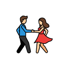 Obraz premium Couple Dancing Together in a Lively and Energetic Style.