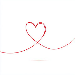Heart hand drawn style in one line design
