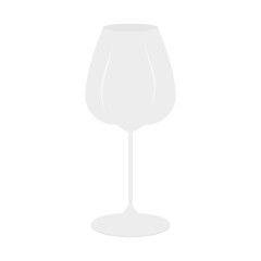 Wide Empty Wine Glass on High Stem Sticker Icon Pictogram or other Wine Thematic Minimalistic design