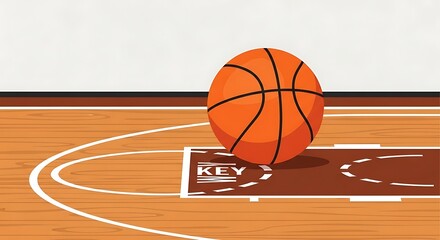 Naklejka premium Basketball Court Key Shot.