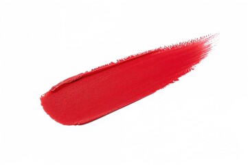 Isolated red lip color smear on a white backdrop