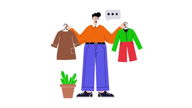 Choosing Between Outfits Animation MP4 file 