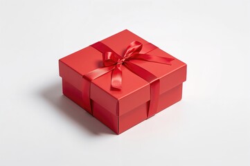 Obraz premium Crimson square set against a plain white backdrop