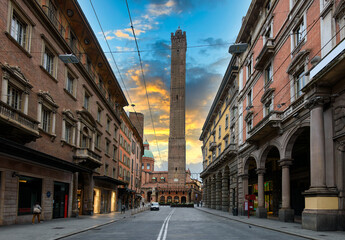 The most famous of the towers of Bologna are the central 