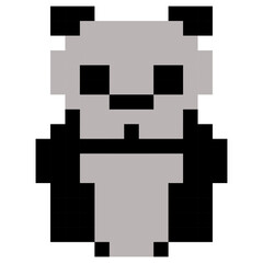 Cute Pixel Panda Bear Illustration