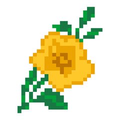 Yellow pixel flower design