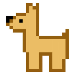 Brown pixel dog cartoon