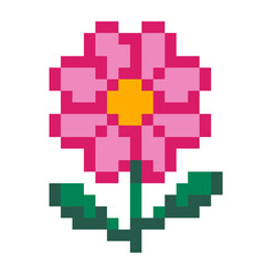 Pixel Art Pink Flower Blossom