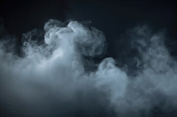 Fototapeta premium Authentic white haze, smoke, and mist layered over a black backdrop.