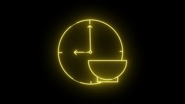 wall clock icon and bowl icon