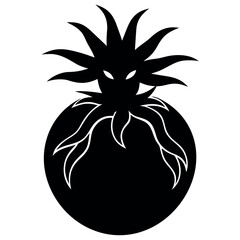 Palm Tree Silhouette Vector on White Background