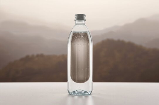 Clear liquid inside a transparent container