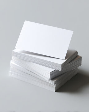 Stacked White Blank Business Cards Mockup
One Business Card Facing To Camera 
