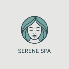 Spa logo simple Woman face logo icon vector