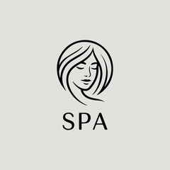 Spa logo simple Woman face logo icon vector