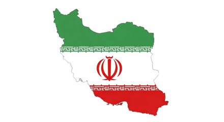 Map of iran isolated on transparent background showing the iranian flag, a unique blend of geography and national identity, symbolizing the countrys rich history and cultural heritage