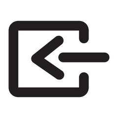 log in button icon with outline style and black color
