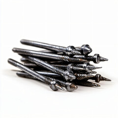 Fototapeta premium Construction tools steel nails workshop product photography indoor close-up essential fasteners for building projects