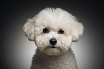 Bichon Frise Dog Captured in Soft Gradient Illumination
