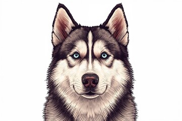 Fototapeta premium Extreme close-up of a Siberian husky's face