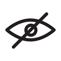 hide button icon with eye visual with outline style and black color