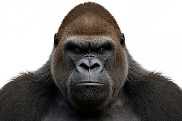 Obraz premium Isolated image of a moody gorilla
