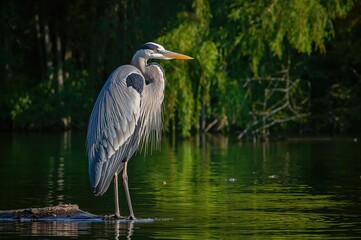 Fototapeta premium Close-up of a majestic blue heron