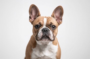Fototapeta premium Close-up of a French Bulldog gazing intently