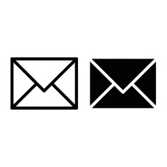 Simple minimalist envelope icons two variations outline and solid modern design