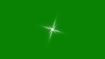 Sparkling star twinkle glitter white cartoon doodle animation, flat vector blinking shining light twinkling effect glowing on transparent green screen background, starry sky festive overlay 4K - Powered by Adobe