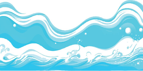 Abstract Sky Blue Illustration with Artistic Brush Strokes and White Space Concept