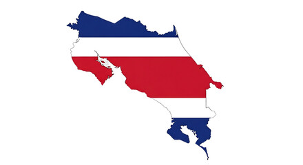 Costa rica map outline with flag isolated on transparent background the national symbol of costa rica is a representation of the countrys geographical borders and its cultural identity