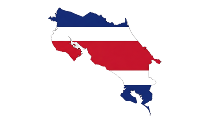 Costa rica map outline with flag isolated on transparent background the national symbol of costa rica is a representation of the countrys geographical borders and its cultural identity
