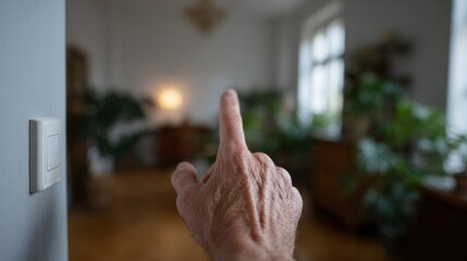 A wrinkled finger aims skyward in a sunlit room, echoing the intrigue of International Day of Awesomeness and Old Stuff Day