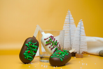 Christmas decorated cake pop.New year concept.