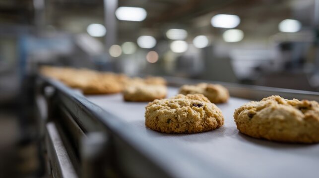 In the glow of industrial alchemy, golden cookies parade for Lunar New Year festivities and whimsical baking competitions