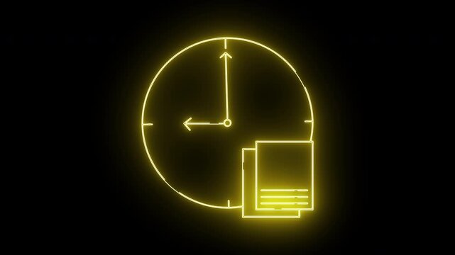 the wall clock icon and documents icon overlap