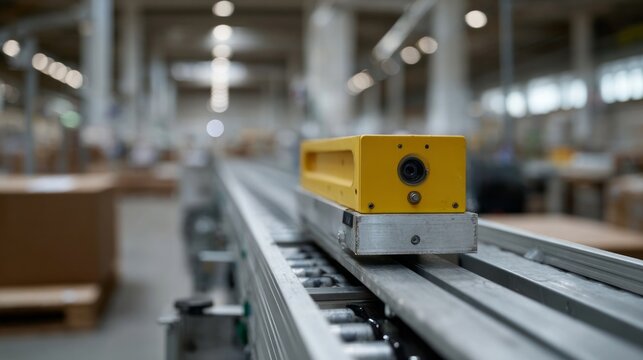 In the bustling factory heart, a vibrant yellow contraption slides quietly, echoing innovations for Global Manufacturing Day