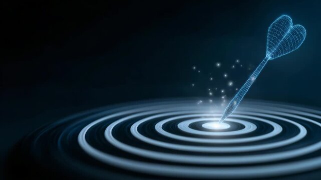 Dart Target Icon Representing Business Goals Strategy Success Planning Performance Measurement Marketing Objectives and Achievement of Digital Vision. Video