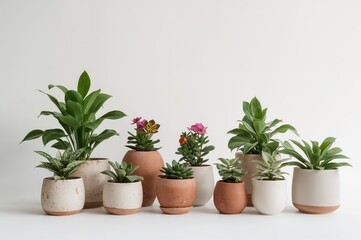 Fototapeta premium Flower containers isolated on a white backdrop