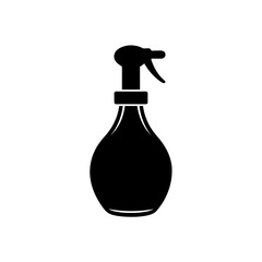 Silhouette of a spray bottle tool on transparent background