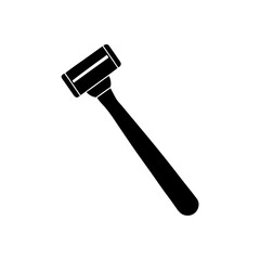 Silhouette of a safety razor tool on transparent background