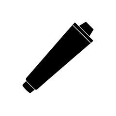 Illustration of a tube container on transparent background silhouette