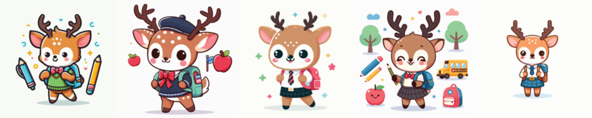 Cute fawn in illustration