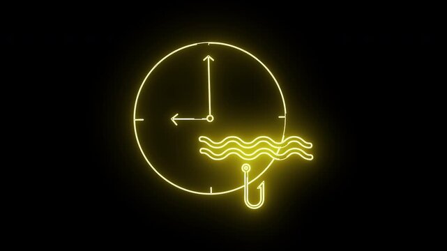 wall clock icon and wavy lines icon and a hook below