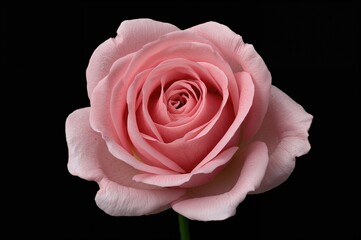 Fototapeta premium Close-up of a Pink Damask rose on a dark backdrop