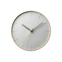 Minimalist wall clock isolated on transparent background