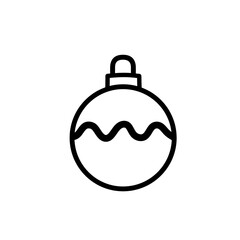 Christmas Ornament Icon Black and White Holiday Decoration Vector Illustration