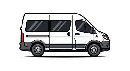 Sleek black van against dark void