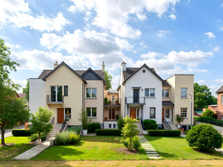 A row of houses in Wilmslow, a town in Cheshire, England.